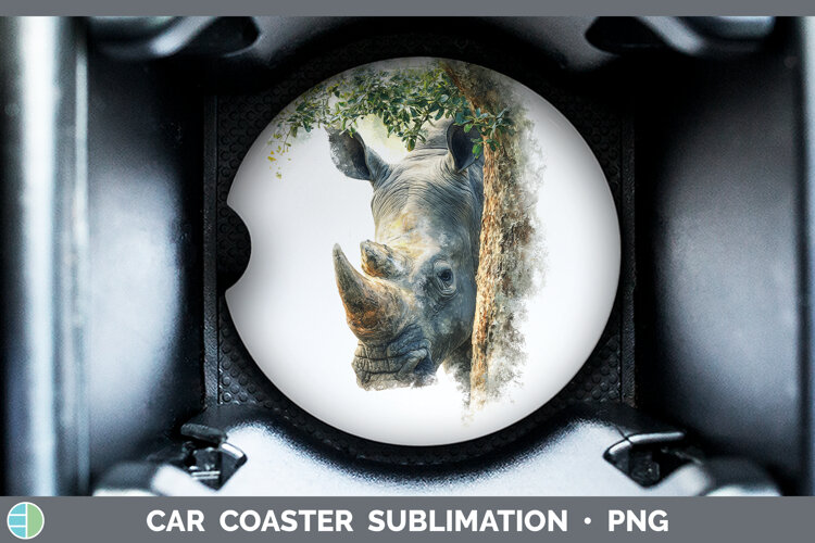 GorgeousSafari Tree Peek Car Coaster design.
