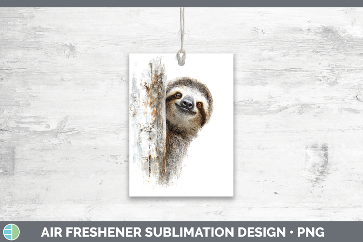 Sloth Safari Tree Peek Air Freshener Sublimation Design