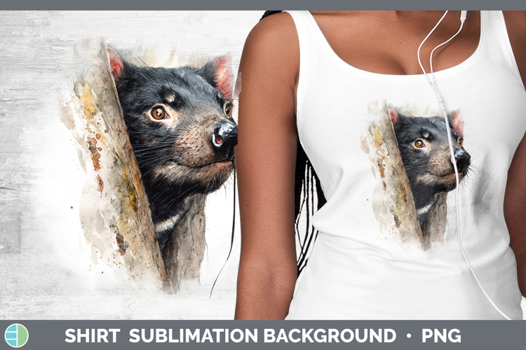Tasmanian Devil Safari Tree Peek Shirt Sublimation Design