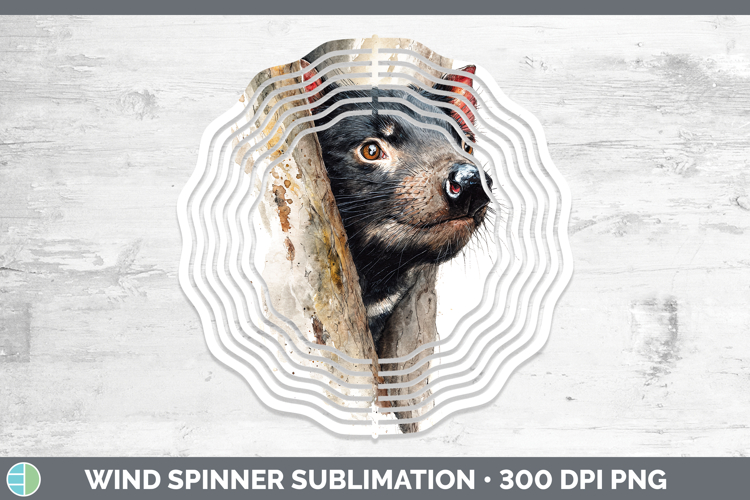Tasmanian Devil Safari Tree Peek Wind Spinner Sublimation De