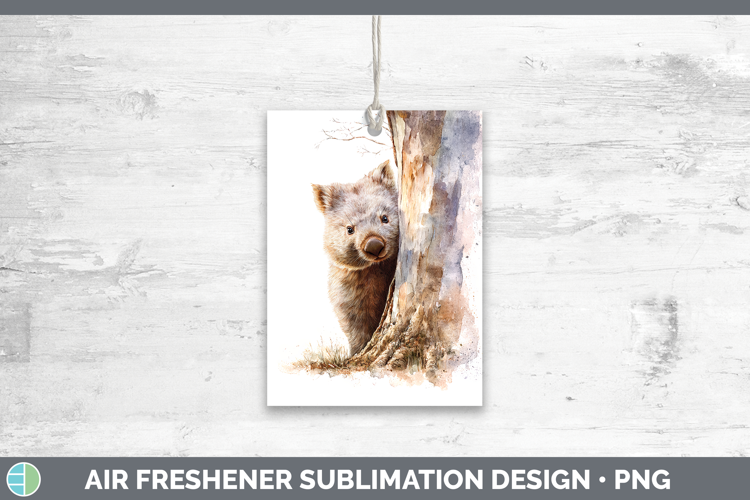 Wombat Safari Tree Peek Air Freshener Sublimation Design