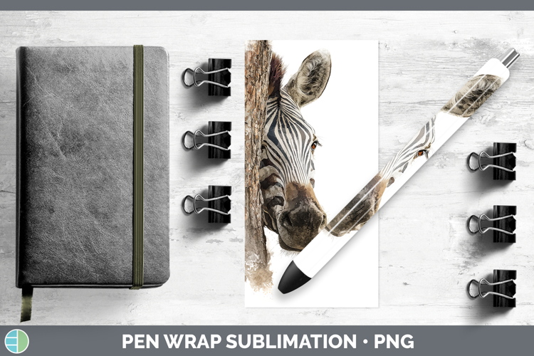Zebra Safari Tree Peek Pen Wrap Sublimation Design