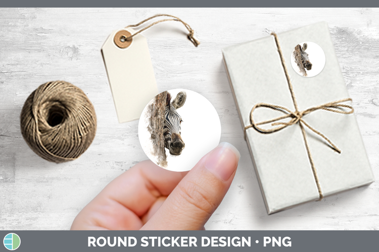Zebra Safari Tree Peek Stickers Design
