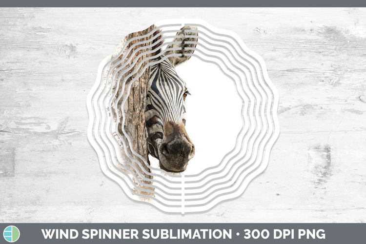 Zebra Safari Tree Peek Wind Spinner Sublimation Design