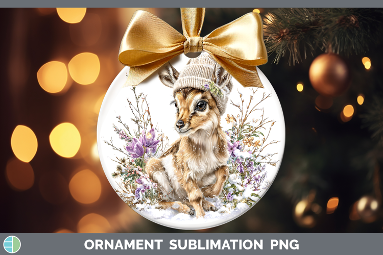 Antelope Safari Winter Knit Hat Ornament Sublimation Design