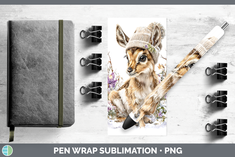 Antelope Safari Winter Knit Hat Pen Wrap Sublimation Design