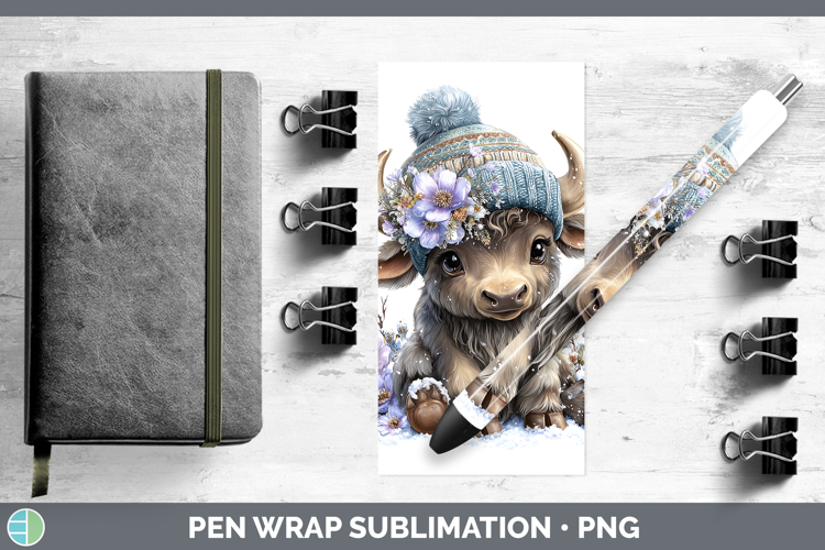Buffalo Safari Winter Knit Hat Pen Wrap Sublimation Design