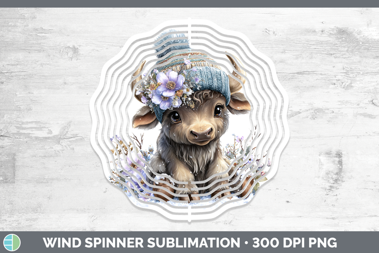 Buffalo Safari Winter Knit Hat Wind Spinner Sublimation Desi