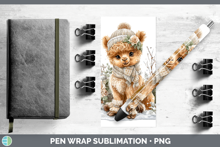 Camel Safari Winter Knit Hat Pen Wrap Sublimation Design