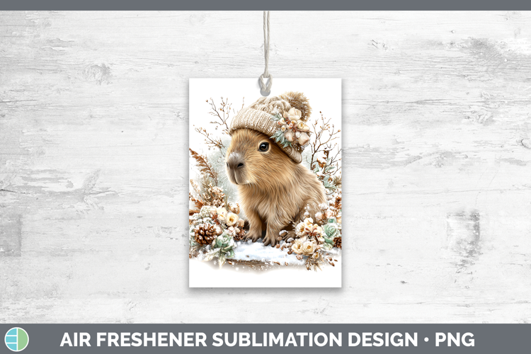 Capybara Safari Winter Knit Hat Air Freshener Sublimation De