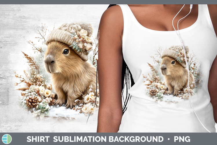 Capybara Safari Winter Knit Hat Shirt Sublimation Design
