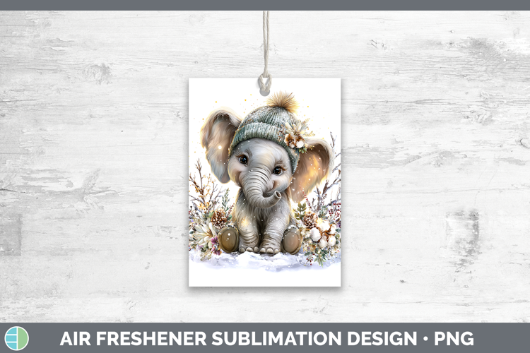 Elephant Safari Winter Knit Hat Air Freshener Sublimation De
