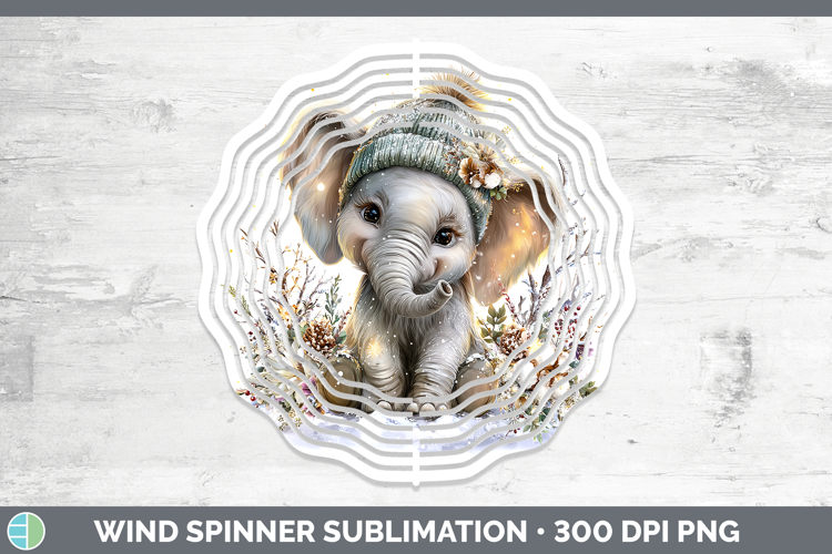 Elephant Safari Winter Knit Hat Wind Spinner Sublimation Des