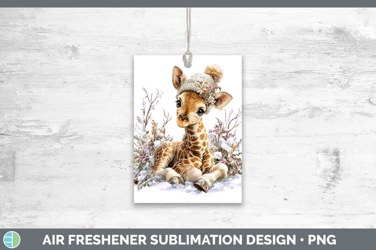 Giraffe Safari Winter Knit Hat Air Freshener Sublimation Des
