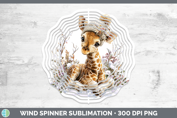 Giraffe Safari Winter Knit Hat Wind Spinner Sublimation Desi