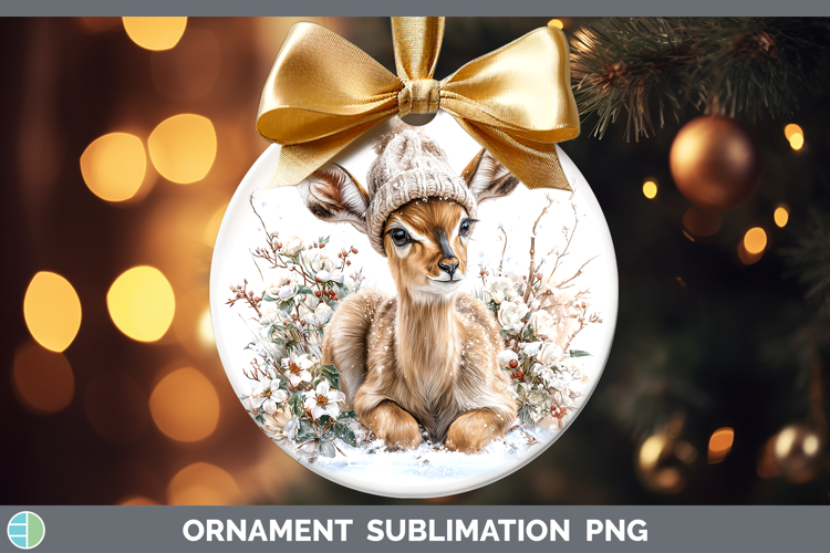 Impala Safari Winter Knit Hat Ornament Sublimation Design