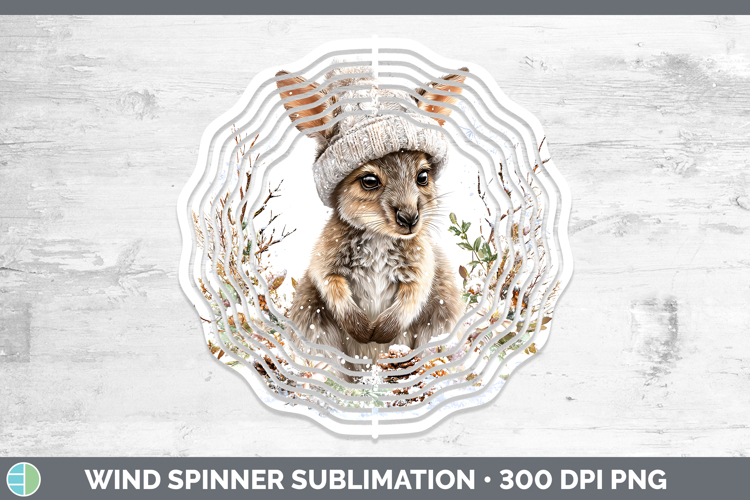 Kangaroo Safari Winter Knit Hat Wind Spinner Sublimation Des