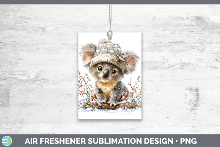 Koala Safari Winter Knit Hat Air Freshener Sublimation Desig