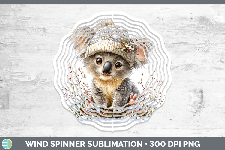 Koala Safari Winter Knit Hat Wind Spinner Sublimation Design