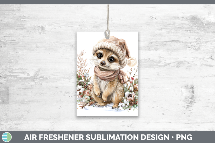 Meerkat Safari Winter Knit Hat Air Freshener Sublimation Des