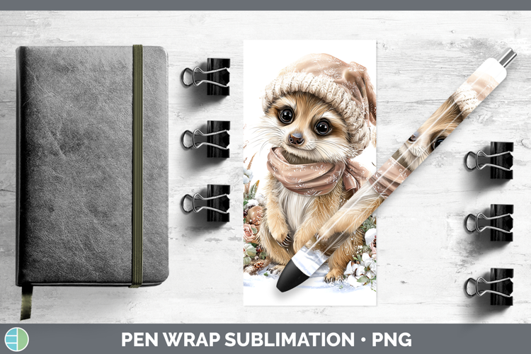 Meerkat Safari Winter Knit Hat Pen Wrap Sublimation Design