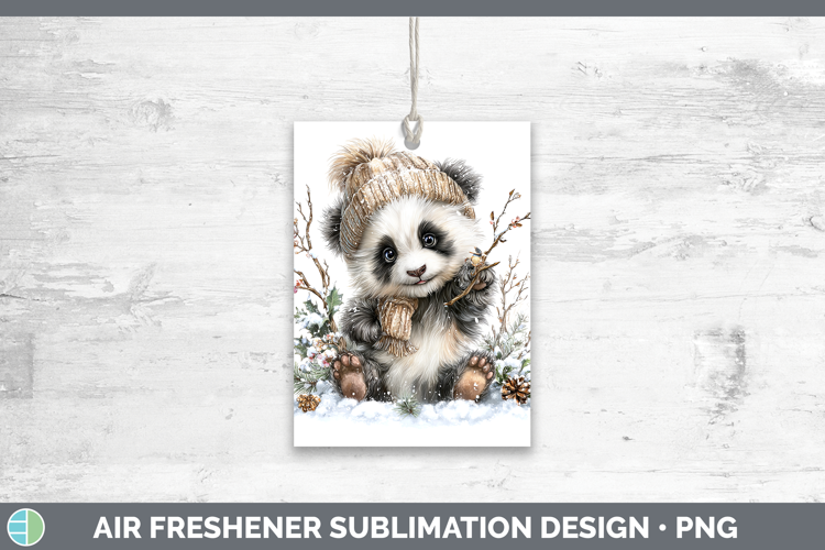 Panda Bear Safari Winter Knit Hat Air Freshener Sublimation