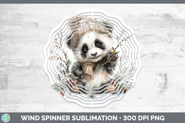 Panda Bear Safari Winter Knit Hat Wind Spinner Sublimation D