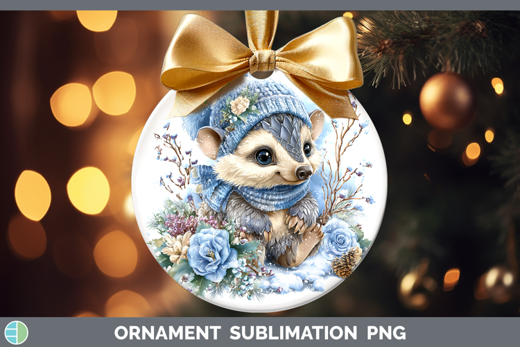 Pangolin Safari Winter Knit Hat Ornament Sublimation Design