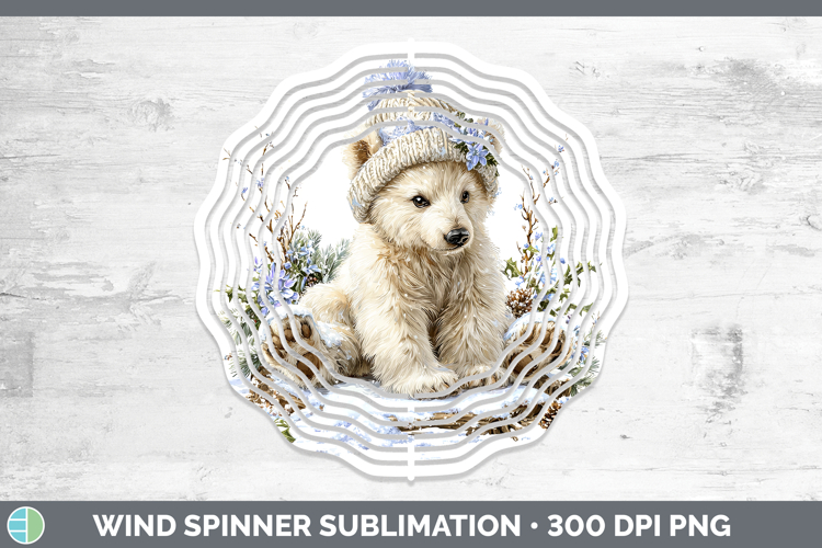 Polar Bear Safari Winter Knit Hat Wind Spinner Sublimation D