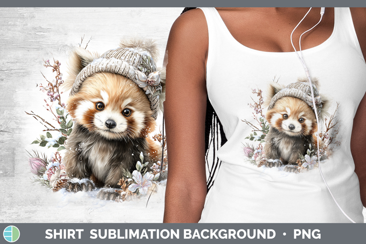 Red Panda Safari Winter Knit Hat Shirt Sublimation Design