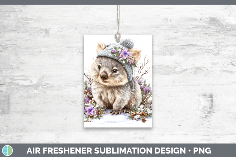 Wombat Safari Winter Knit Hat Air Freshener Sublimation Desi