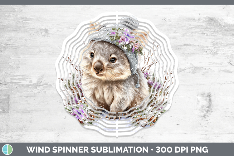 Wombat Safari Winter Knit Hat Wind Spinner Sublimation Desig