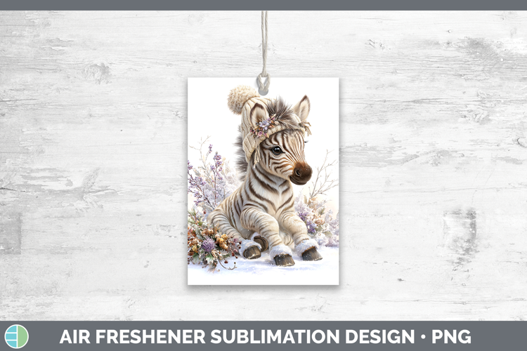 Zebra Safari Winter Knit Hat Air Freshener Sublimation Desig
