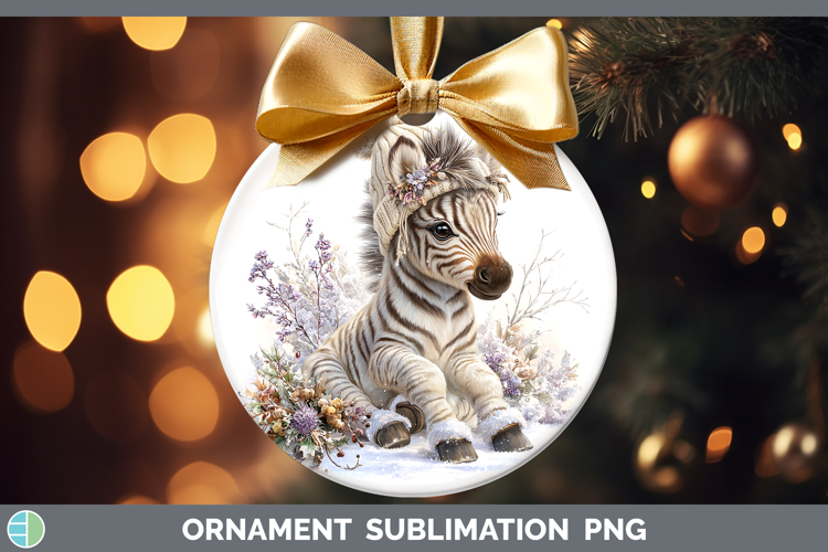 Zebra Safari Winter Knit Hat Ornament Sublimation Design