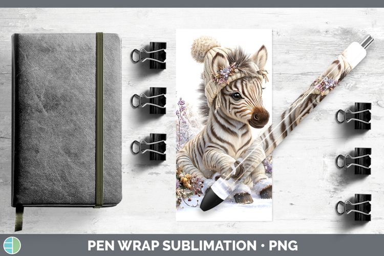 Zebra Safari Winter Knit Hat Pen Wrap Sublimation Design