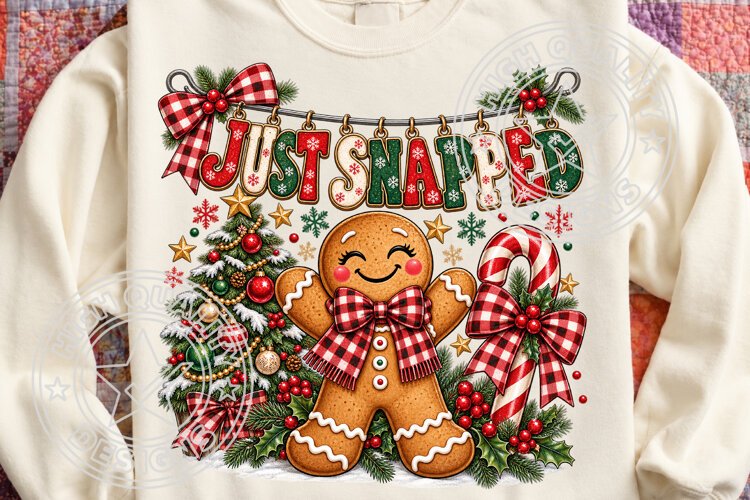 Safety Pin Just Snapped Gingerbread Christmas Png example image 1