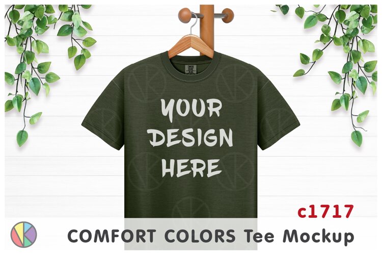 Sage Comfort Colors 1717 T-Shirt Mockup.