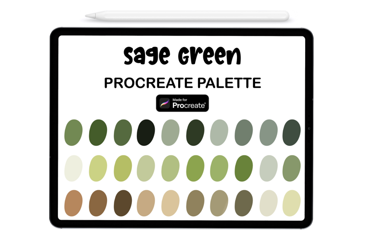 Sage Green Procreate Palette - Procreate Color Palette