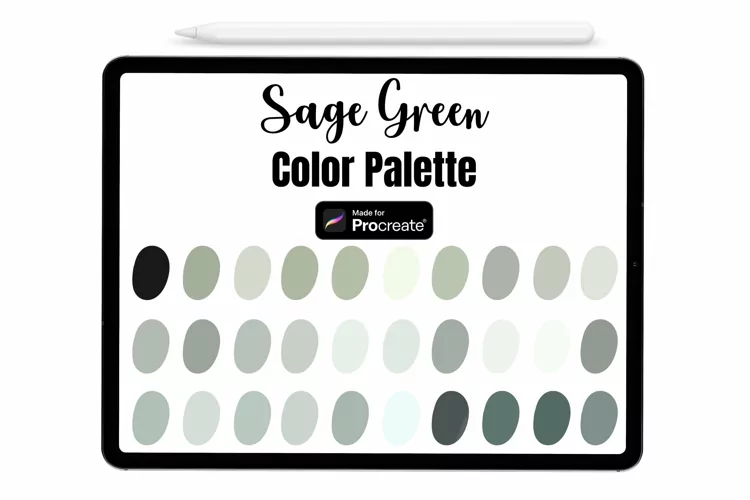 Sage Green Procreate Palette - Procreate Color palette