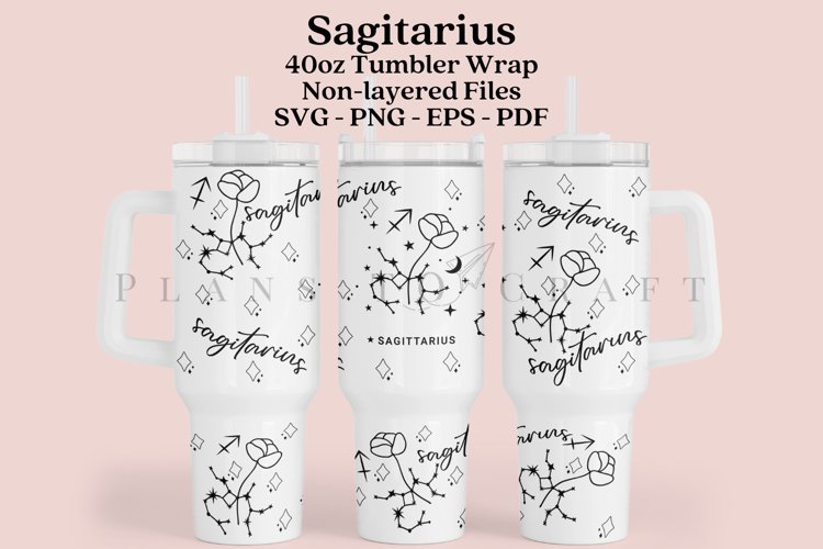 sagitarius zodiac 40oz quencher tumbler sublimation full wrap high resolution transparant background