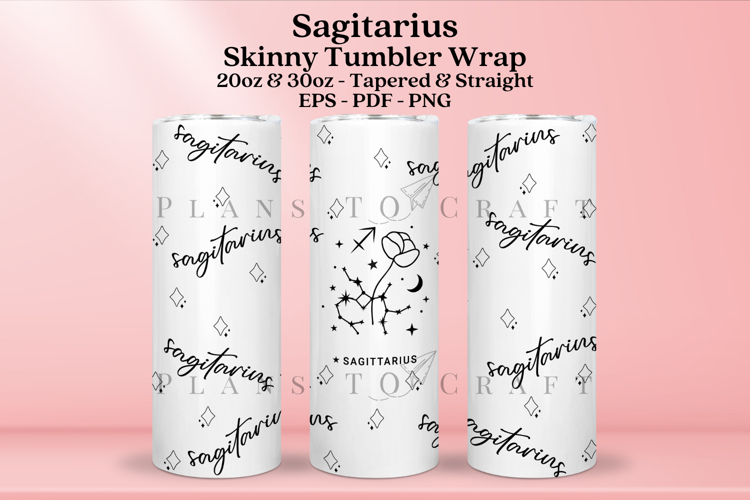Sagitarius Zodiac Skinny Tumbler Sublimation Wrap SVG