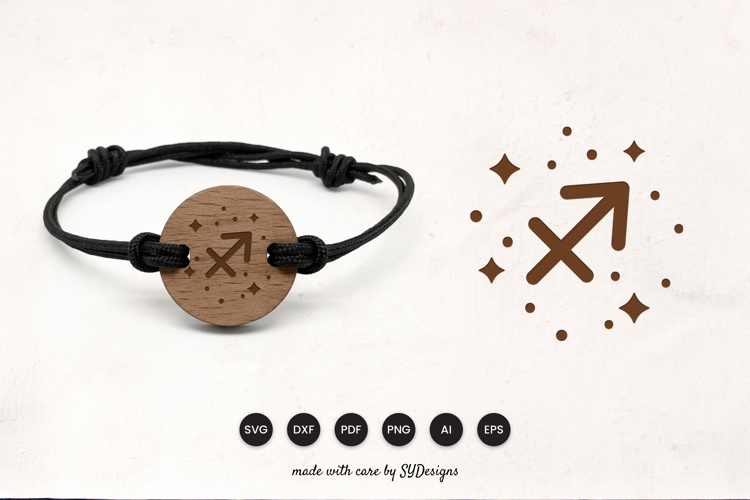 Sagittarius Bracelet Laser Cut SVG - Wooden Zodiac Laser Cut