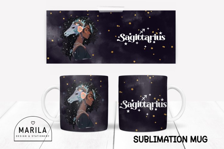 Sagittarius Zodiac Sign mug sublimation design