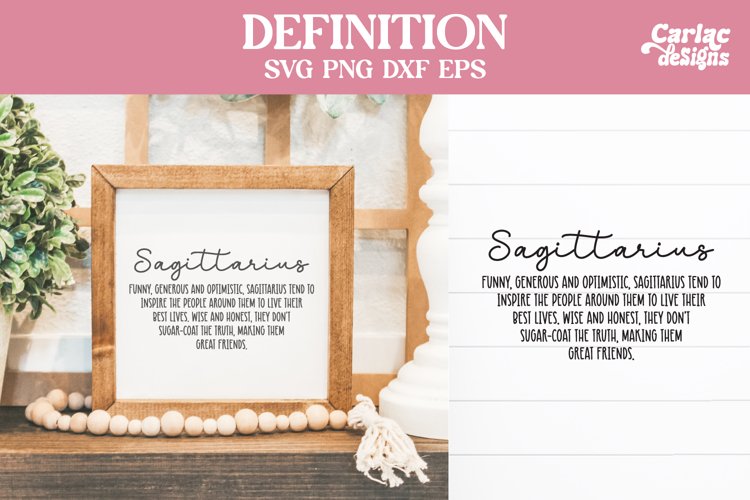 Sagittarius Definition SVG Cut File and Sublimation