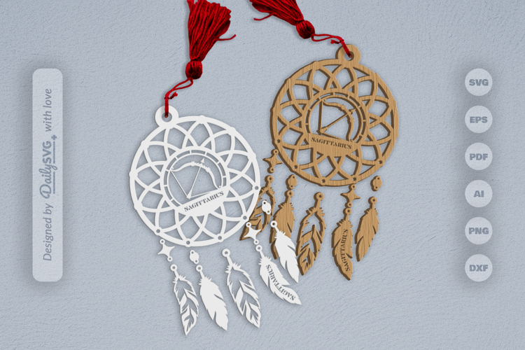 Sagittarius Dream Catcher Laser Cut Set SVG