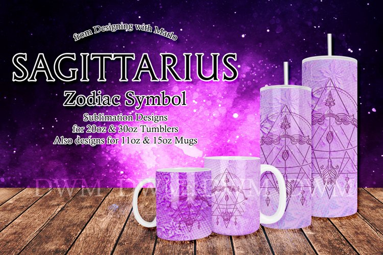 Sagittarius - Zodiac Sign Iridescent Drinkware Wraps example image 1