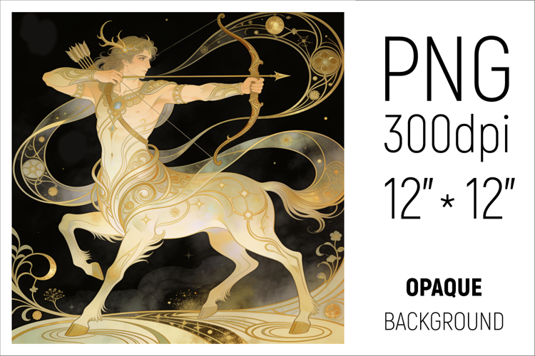 Sagittarius Zodiac Sign Clipart | Mystical Horoscope Illustr