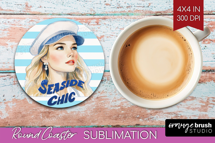 Sailor Girl Nautical Round Coaster Sea Quotes Coaster PNG