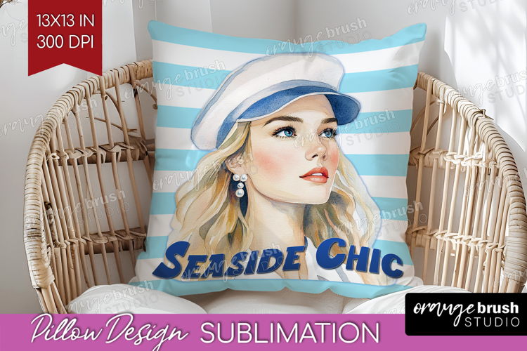 Sailor Girl Nautical Pillow Sublimation Sea Quotes Pillow