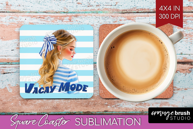 Sailor Girl Nautical Square Coaster Sea Quotes Coaster PNG